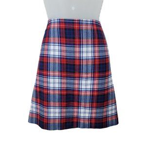 Vineyard Vines Plaid Mini Preppy Skirt Size 16 Fully Lined Red Blue Wool Blend